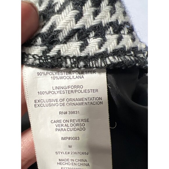 Vintage Houndstooth Wool Cropped Blazer Jacket M - Picture 4 of 5